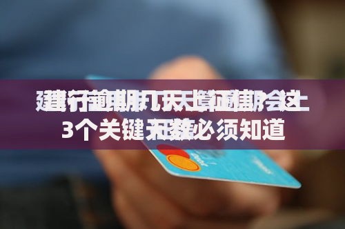 建行逾期几天上征信？这3个关键天数必须知道
