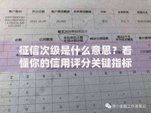 征信次级是什么意思？看懂你的信用评分关键指标
