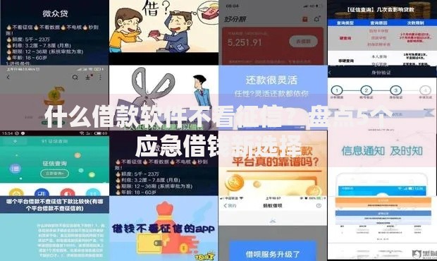 什么借款软件不看征信？盘点5个应急借钱新选择