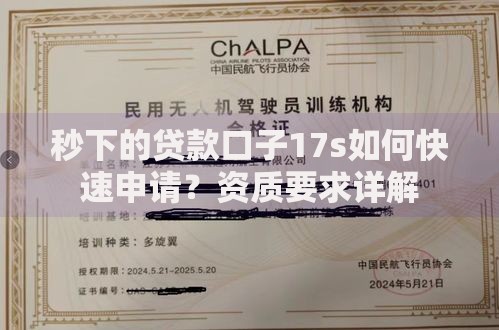 秒下的贷款口子17s如何快速申请？资质要求详解