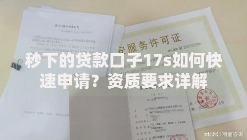 秒下的贷款口子17s如何快速申请？资质要求详解