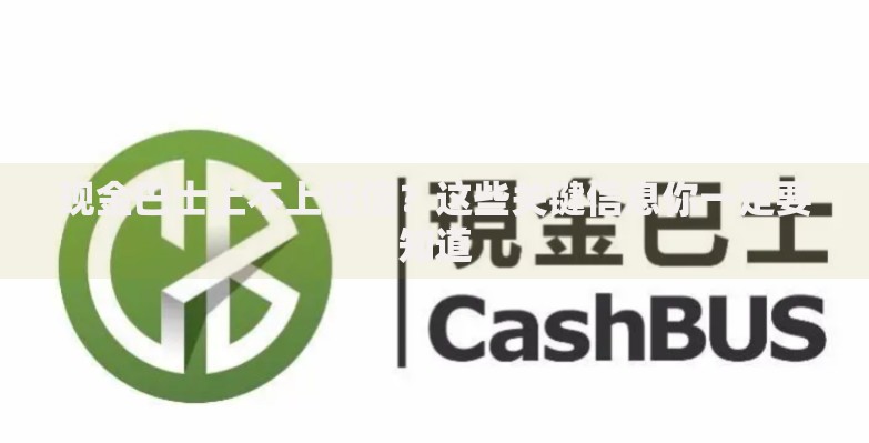 现金巴士上不上征信？这些关键信息你一定要知道