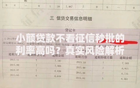 小额贷款不看征信秒批的利率高吗？真实风险解析