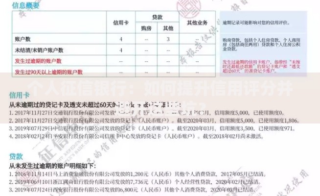 个人征信银行：如何提升信用评分并避开这些坑？