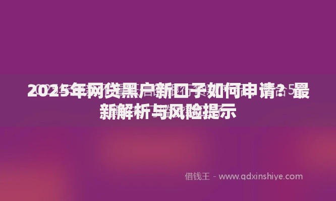 2025年网贷黑户新口子如何申请？最新解析与风险提示