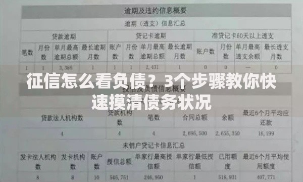 征信怎么看负债？3个步骤教你快速摸清债务状况