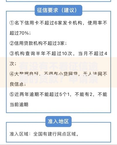有没有不看征信逾期的贷款？申请条件与渠道深度解析