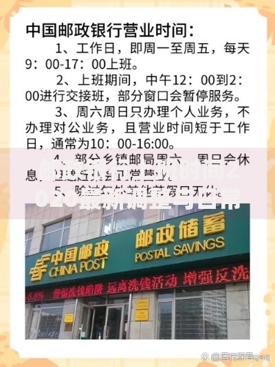 邮政银行上班时间2020最新调整与日常安排解析