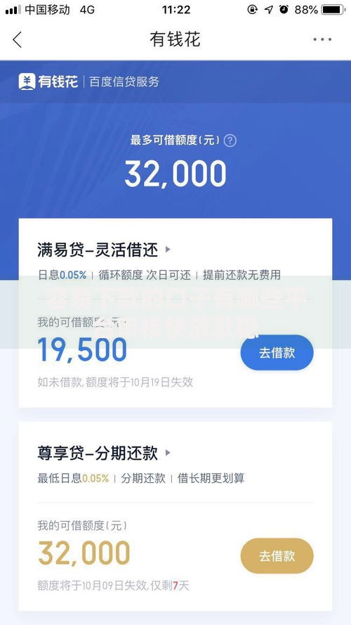 容易下款的口子有哪些平台审核快放款稳