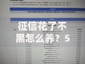 征信花了不黑怎么养？5步修复信用评分全攻略
