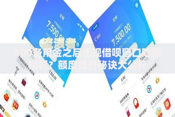 500备用金之后出现借呗窗口隐藏福利？额度提升秘诀大公开