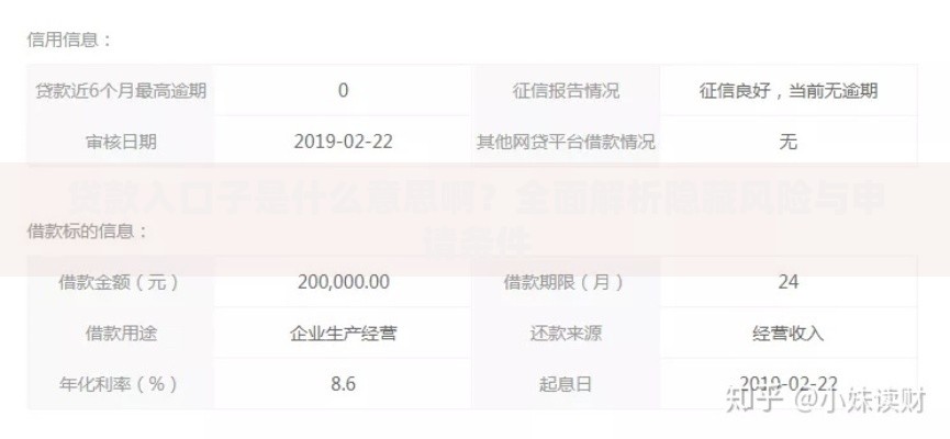 贷款入口子是什么意思啊？全面解析隐藏风险与申请条件