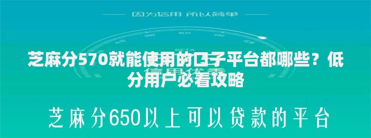 芝麻分570就能使用的口子平台都哪些？低分用户必看攻略