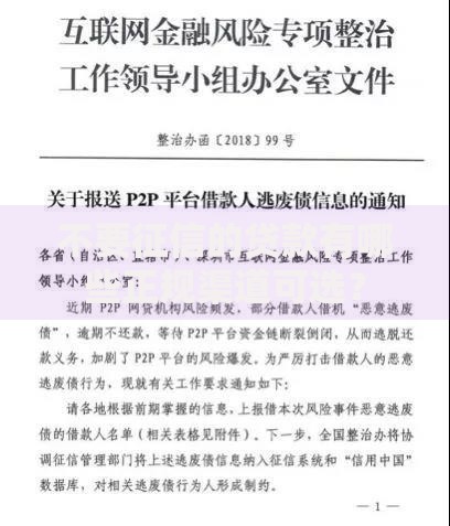 不要征信的贷款有哪些正规渠道可选？