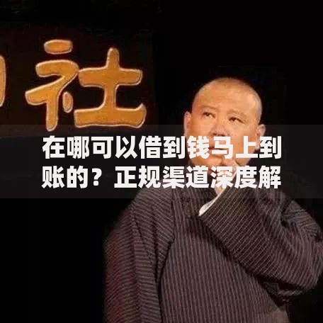 在哪可以借到钱马上到账的？正规渠道深度解析