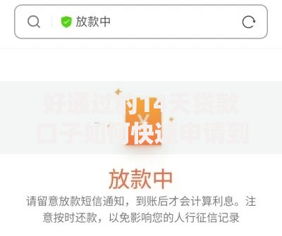 好通过的14天贷款口子如何快速申请到账