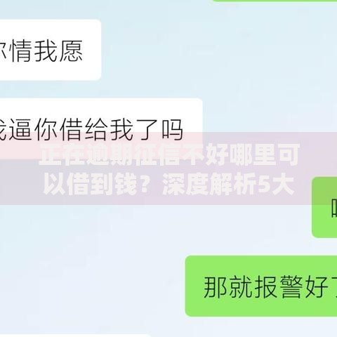 正在逾期征信不好哪里可以借到钱？深度解析5大应急方案