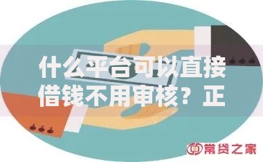 什么平台可以直接借钱不用审核？正规渠道与风险解析