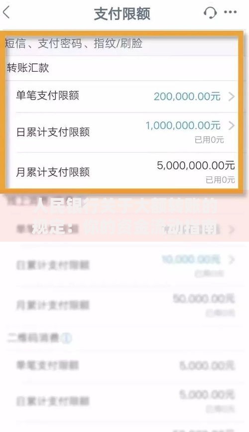 人民银行关于大额转账的规定：你的资金流动指南