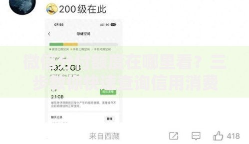 微信分付额度在哪里看？三步教你快速查询信用消费额度