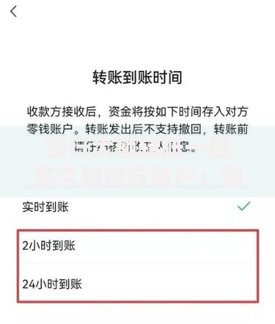 银行大额转账一般多久到对方账户：到账时间全解析