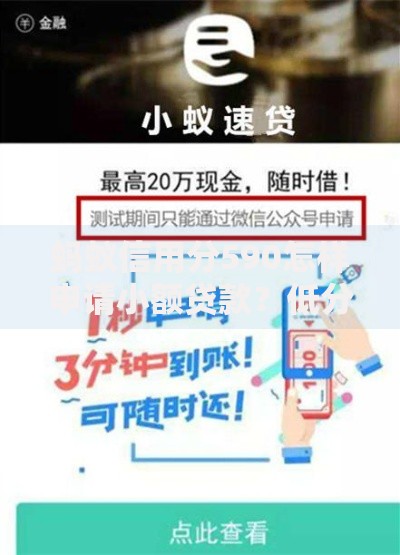 蚂蚁信用分590怎样申请小额贷款？低分用户必看攻略