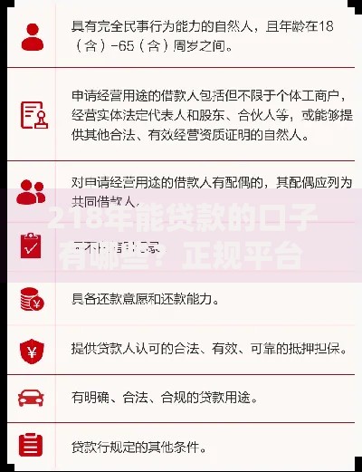 218年能贷款的口子有哪些？正规平台解析与申请指南