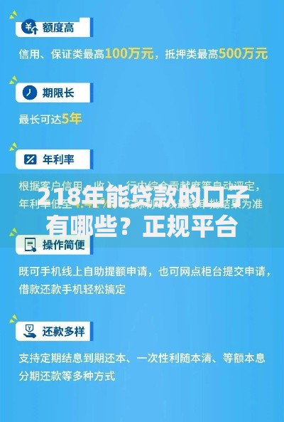 218年能贷款的口子有哪些？正规平台解析与申请指南