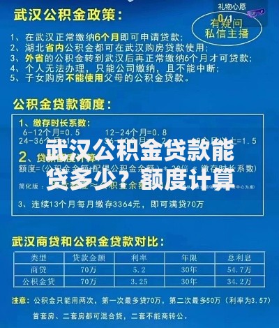 武汉公积金贷款能贷多少？额度计算与使用技巧全拆解