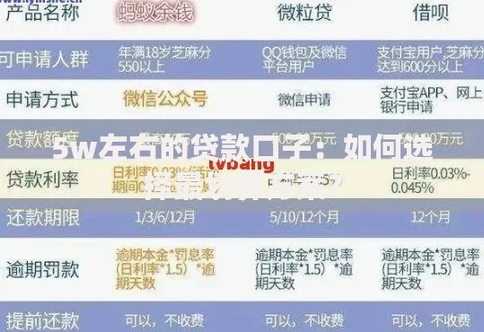 5w左右的贷款口子：如何选择最划算方案？