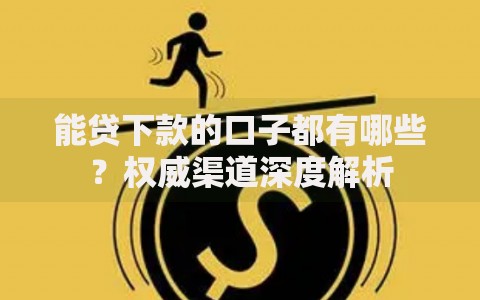 能贷下款的口子都有哪些？权威渠道深度解析