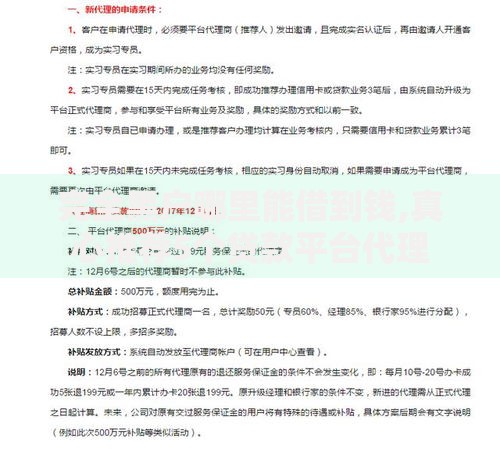 完全黑户哪里能借到钱,真心推荐5个贷款平台代理