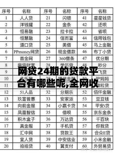 网贷24期的贷款平台有哪些呢,全网收集5个500借款口子