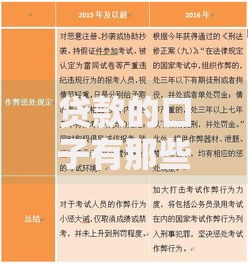 贷款的口子有那些？正规渠道与隐藏选择深度解析