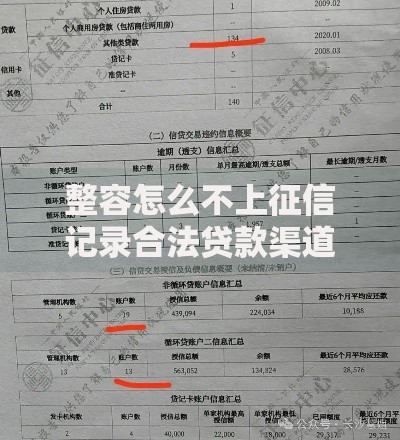 整容怎么不上征信记录合法贷款渠道解析