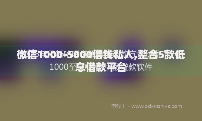 微信1000-5000借钱私人,整合5款低息借款平台