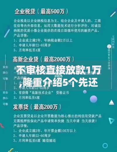 不审核直接放款1万,隆重介绍5个先还利息后还本金的贷款平台