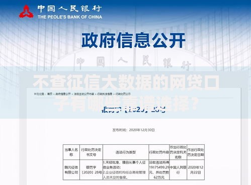 不查征信大数据的网贷口子有哪些靠谱选择？