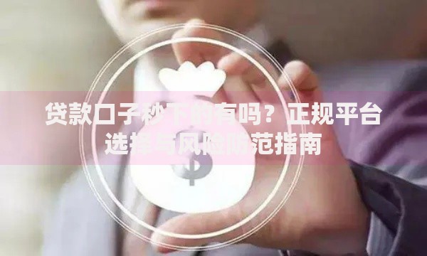 贷款口子秒下的有吗？正规平台选择与风险防范指南