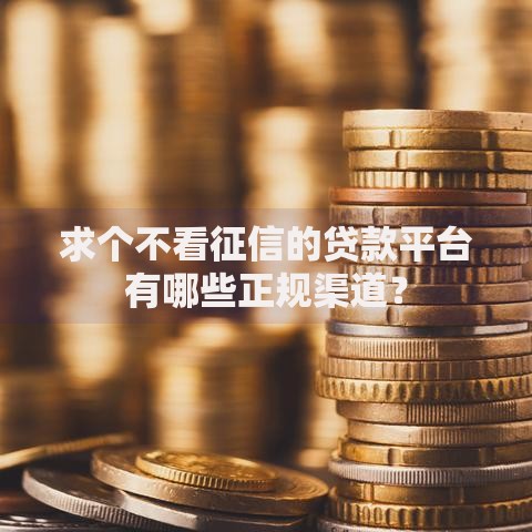 求个不看征信的贷款平台有哪些正规渠道？