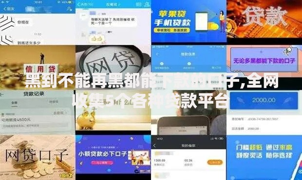 黑到不能再黑都能下款的口子,全网收集5个各种贷款平台