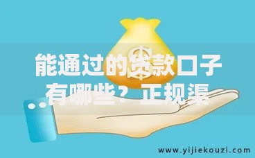 能通过的贷款口子有哪些？正规渠道选择与申请指南