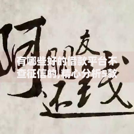 有哪些好的借款平台不查征信的,精心分析5款贷款平台小额贷款