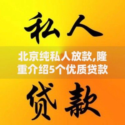 北京纯私人放款,隆重介绍5个优质贷款平台
