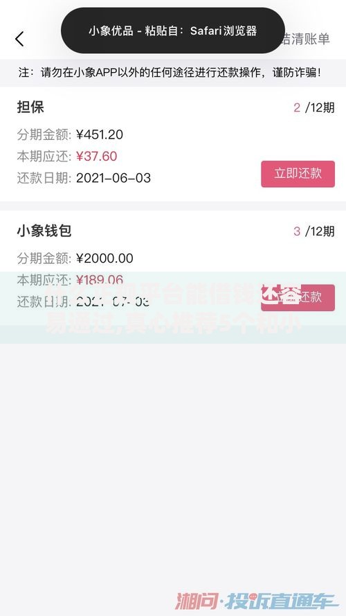 什么正规平台能借钱还容易通过,真心推荐5个和小象优品一样好下款的口子