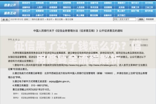 征信黑了还了钱怎么办？信用修复全流程解析