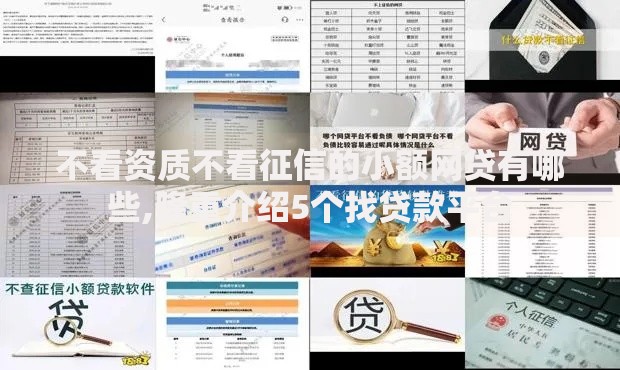 不看资质不看征信的小额网贷有哪些,隆重介绍5个找贷款平台