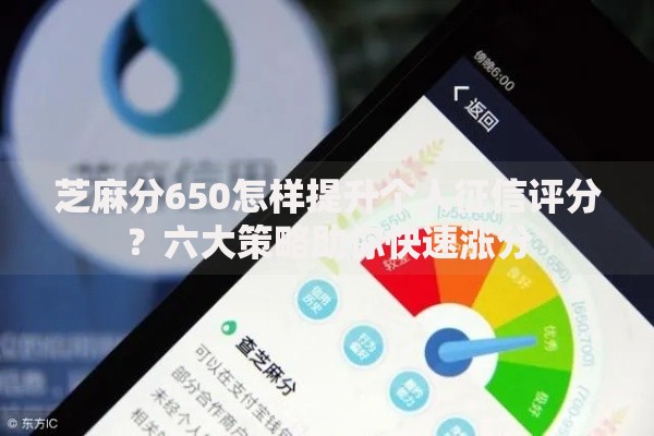 芝麻分650怎样提升个人征信评分？六大策略助你快速涨分