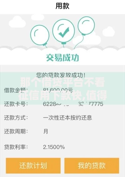 那个借贷平台不看征信用下款快,值得收藏的5个花户能下款的口子