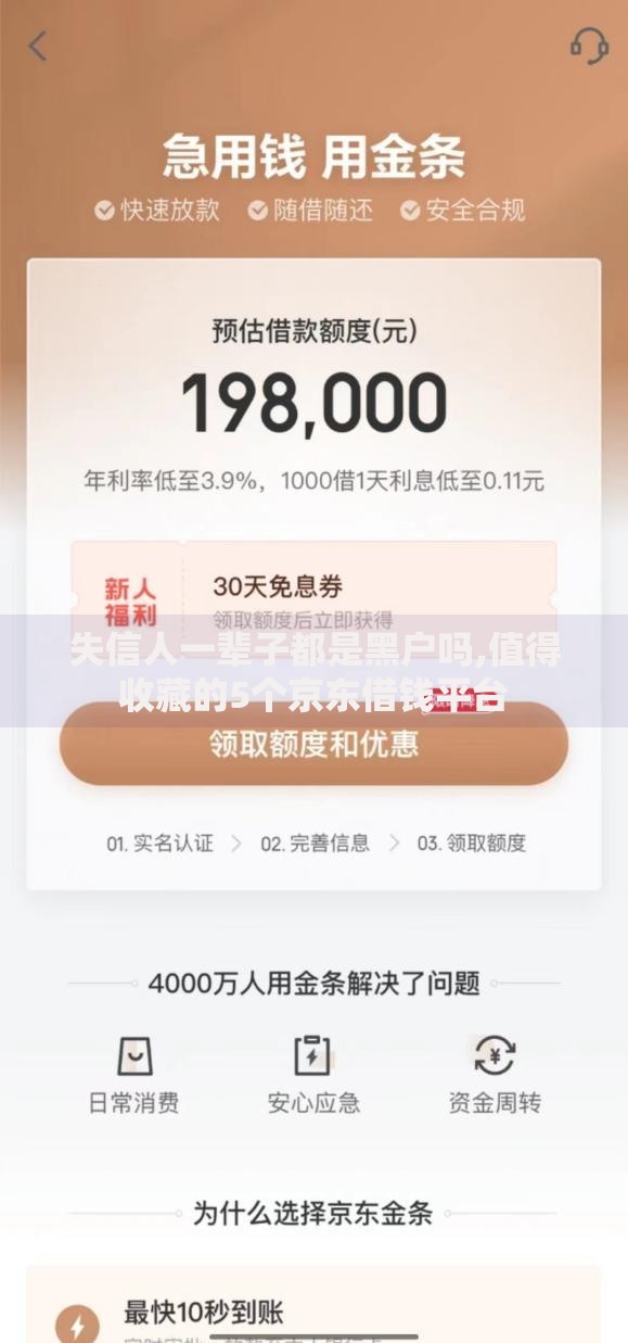 失信人一辈子都是黑户吗,值得收藏的5个京东借钱平台